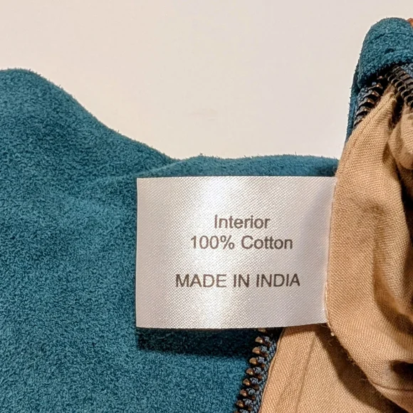 Anabaglish Teal Suede Leather Boho Purse - Picture 12 of 13